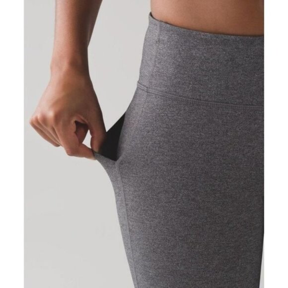 lululemon Pace Rival Crop 19" Heathered Black  Slate Leggings - Picture 4 of 11